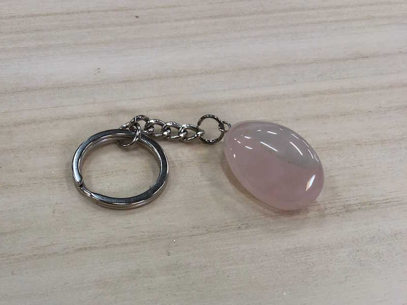 Llavero Cuarzo Rosa rodado